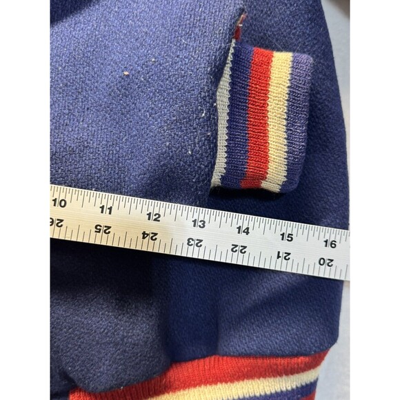 Vintage Varsity Cheerleader Butwin Blue‎ Red White Jacket "Bullpups" Sz Large(?) - Picture 9 of 10